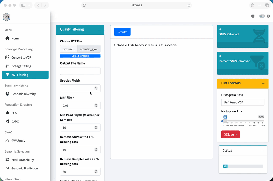 Animated GIF showing the filtering interface