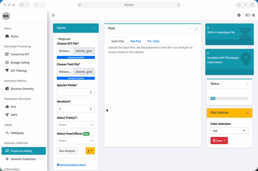 Animated GIF showing the genomic prediction workflow