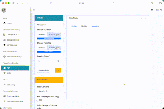 Animated GIF showing how to color PCA by metadata
